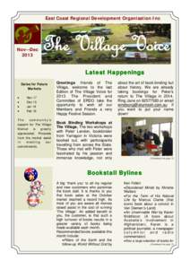 East Coast Regional Development Organisation Inc.  Nov—Dec[removed]The Village Voice