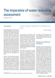 The imperative of water resources assessment Title by Harry F. Lins*  Introduction