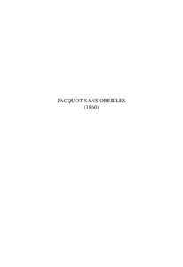 JACQUOT SANS OREILLES (1860) ALEXANDRE DUMAS  Jacquot sans Oreilles