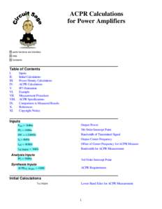 ACPR Calculations for Power Amplifiers useful functions and identities Units Constants