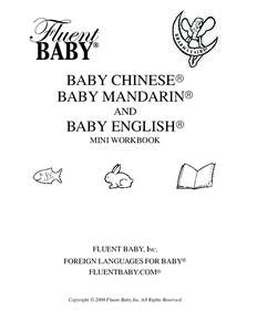 BABY CHINESE BABY MANDARIN AND BABY ENGLISH MINI WORKBOOK