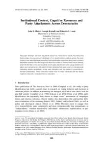 Political Analysis:365–386 doi:pan/mpi025 Advance Access publication July 20, 2005  Institutional Context, Cognitive Resources and