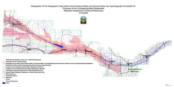 Designation of the Geographic Area within which Surface Water and Ground Water are Hydrologically Connected for Purposes of the Overappropriated Designation Nebraska Department of Natural Resources[removed] ?Á Ij