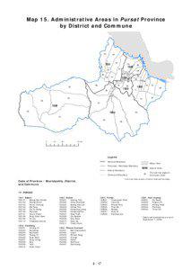 Map 15. Administrative Areas in Pursat Province by District and Commune