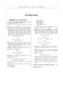 ASSEMBLÉE NATIONALE – SÉANCE DU 30 OCTOBRE[removed]SOMMAIRE PRÉSIDENCE DE M. LOÏC BOUVARD