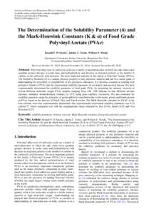 Journal of Polymer and Biopolymer Physics Chemistry, 2014, Vol. 2, No. 4, 67-72 Available online at http://pubs.sciepub.com/jpbpc/2/4/2 © Science and Education Publishing DOI:[removed]jpbpc[removed]The Determination of t