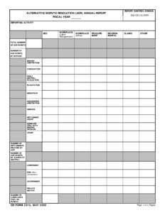 REPORT CONTROL SYMBOL  ALTERNATIVE DISPUTE RESOLUTION (ADR) ANNUAL REPORT FISCAL YEAR  DD-GC(A)2099