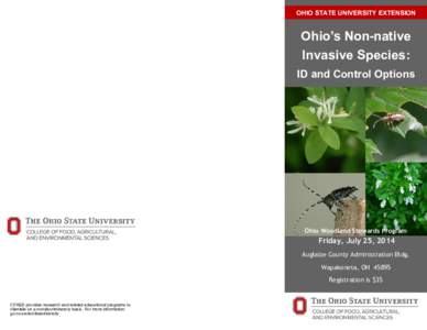 OHIO STATE UNIVERSITY EXTENSION  Ohio’s Non-native Invasive Species: ID and Control Options