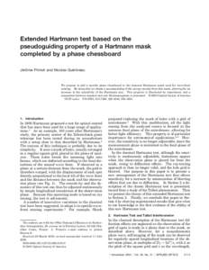 Extended Hartmann test based on the pseudoguiding property of a Hartmann mask completed by a phase chessboard