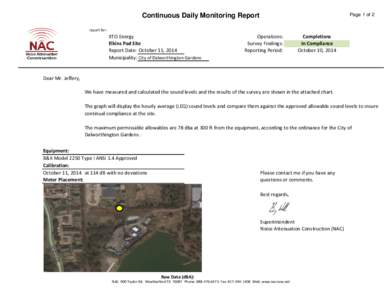 Page 1 of 2  Continuous Daily Monitoring Report report for:  XTO Energy