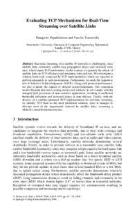 LNCSEvaluating TCP Mechanisms for Real-Time Streaming over Satellite Links