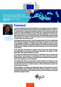 Twinning, TAIEX and SIGMA within the European Neighbourhood and Partnership countries 2013 activity report  Foreword