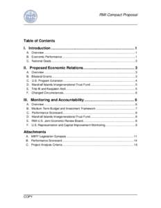 RMI Compact Proposal  Table of Contents I. Introduction ................................................................................ 1 A. Overview .....................................................................