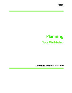 Version 01 Section 1 Planning Your Well-being