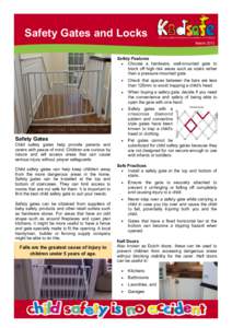 Safety Gates and Locks  Child Accident Prevention Foundation of Australia March 2013