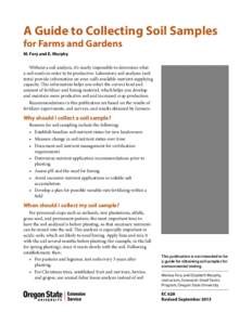 A Guide to Collecting Soil Samples for Farms and Gardens