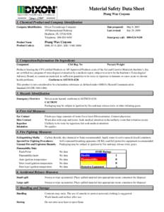 Environmental law / Health sciences / Industrial hygiene / Medicine / Safety engineering / Crayon / Hazard Communication Standard / Dangerous goods / Toxic Substances Control Act / Health / Safety / Occupational safety and health