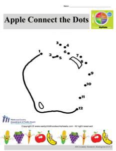 Name: ____________________________________________  Apple Connect the Dots ADE Academic Standards, Kindergarten K.CC.2