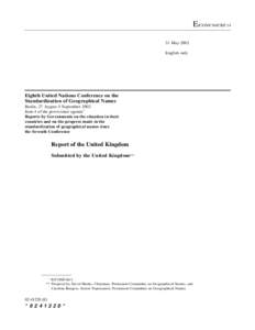 E/CONF.94/CRP[removed]May 2002 English only Eighth United Nations Conference on the Standardization of Geographical Names