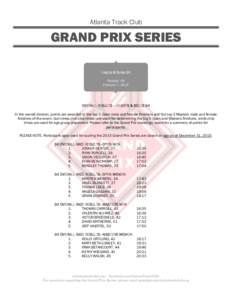 Atlanta Track Club  GRAND PRIX SERIES Hearts & Soles 5K Decatur, GA February 7, 2015