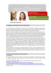 POLICY PAPER NO ENERGY UNION WITHOUT SKILLED AND EMPOWERED WORKERS: CREATING A JUST TRANSITION WITHIN THE EU ENERGY UNION JUDE KIRTON-DARLING MEMBER OF THE EUROPEAN PARLIAMENT (S&D GROUP)