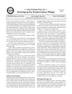 — Soil Fertility Note 16 — Gearing up for Conservation Tillage NCDA&CS Agronomic Division www.ncagr.gov/agronomi