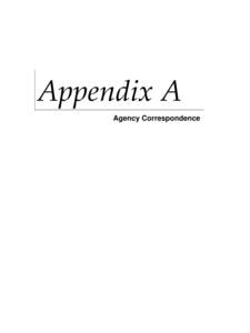Appendix A          Agency Correspondence 