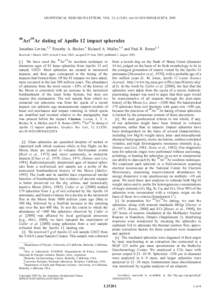 GEOPHYSICAL RESEARCH LETTERS, VOL. 32, L15201, doi:[removed]2005GL022874, [removed]Ar//39Ar dating of Apollo 12 impact spherules