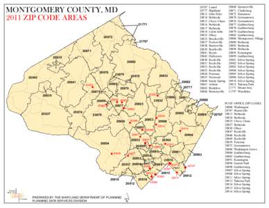 MONTGOMERY COUNTY, MD 2011 ZIP CODE AREAS20812