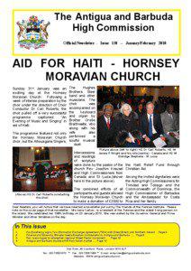 The Antigua and Barbuda High Commission Official Newsletter - Issue[removed]January/February 2010