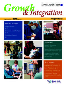 Growth & Integration ANNUAL REPORT 2014 A special edition of ECHO magazine.