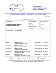 ORAU TEAM Dose Reconstruction Project for NIOSH Oak Ridge Associated Universities I Dade Moeller I MJW Technical Services Page 1 of 79