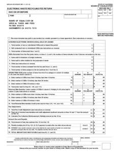 Environment of California / Recycling in the United States / State taxation in the United States / Credit card / Fee / Business / Sales / State Board of Equalization / Use tax / Environment of the United States / Electronic Waste Recycling Fee / Electronic waste in the United States