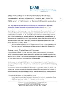 Microsoft Word - DARE on ET 2020 Joint Report 2015.docx