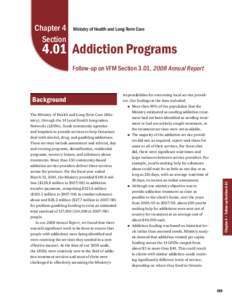 Chapter 4 Section Ministry of Health and Long-Term Care[removed]Addiction Programs