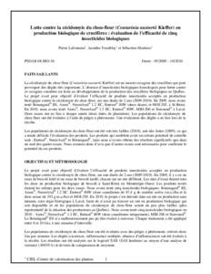 Lutte contre la cécidomyie du chou-fleur (Contarinia nasturtii Kieffer) en production biologique de crucifères : évaluation de l’efficacité de cinq insecticides biologiques