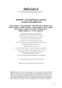 IDŐJÁRÁS Quarterly Journal of the Hungarian Meteorological Service Vol. 117, No. 1, January–March 2013, ppHOMER : a homogenization software – methods and applications