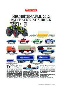 NEUHEITEN APRIL 2012 PAUSBACKE IST ZURÜCKZubehörpackung - Räder UVP 11,49 €