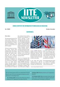 IITE NEWSLETTER UNESCO INSTITUTE FOR INFORMATION TECHNOLOGIES IN EDUCATION No. 4’2003  October-December