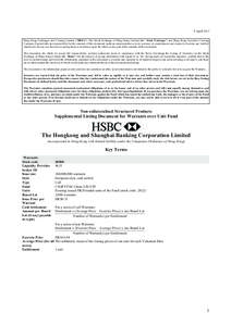 9 April 2015 Hong Kong Exchanges and Clearing Limited (“HKEx”), The Stock Exchange of Hong Kong Limited (the “Stock Exchange”) and Hong Kong Securities Clearing Company Limited take no responsibility for the cont