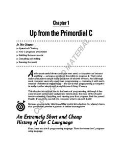 Chapter 1  AL Up from the Primordial C In This Chapter