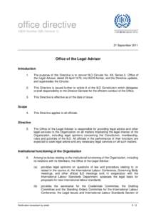 office directive IGDS Number 226 (Version[removed]September[removed]Office of the Legal Adviser