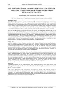 100  Regolith and Landscapes in Eastern Australia THE DYNAMICS OF SOILS IN NORTH QUEENSLAND: RATES OF MIXING BY TERMITES DETERMINED BY SINGLE GRAIN