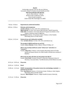 Agenda Cutting edge issues for CUE over the next 365 days Consumers United for Evidence-based Healthcare (CUE[removed]Annual Membership Meeting July 25, 2014; 8:30 am - 5:00 pm Barbara Jordan Conference Center
