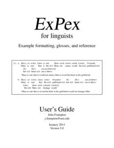 Typography / LaTeX / Gloss / TeX / Interlinear gloss / Linguistics / Application software / Publishing