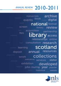 ANNUAL REVIEW[removed] National Library of Scotland ANNUAL REVIEW[removed]