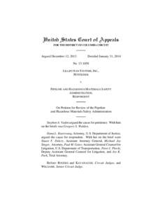 United States Court of Appeals FOR THE DISTRICT OF COLUMBIA CIRCUIT Argued December 12, 2013  Decided January 31, 2014