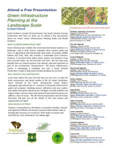 Attend a Free Presentation:  Green Infrastructure Planning at the Landscape Scale by Karen Firehock