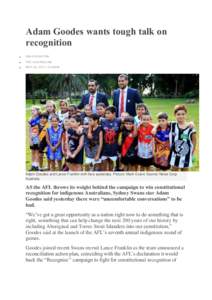 Adam Goodes / Indigenous Australians / Goodes / Sydney Swans / Indigenous All-Stars / Australian Football League / Australian rules football in Australia / Sport in Australia