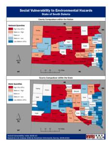 Social Vulnerability to Environmental Hazards State of South Dakota County Comparison within the Nation ND